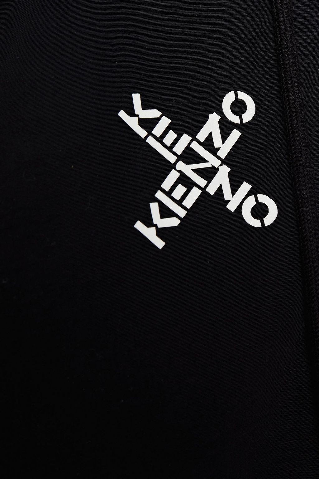 KENZO Mesh-paneled printed shell hooded mini dress