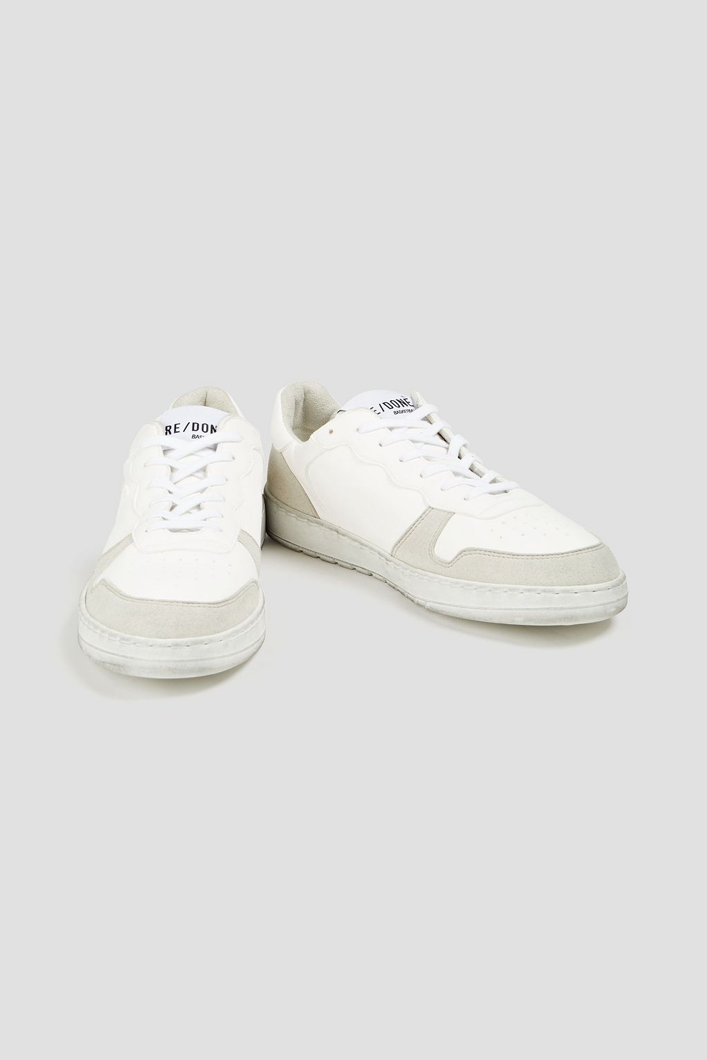 RE/DONE 80s Basketball suede-trimmed leather sneakers