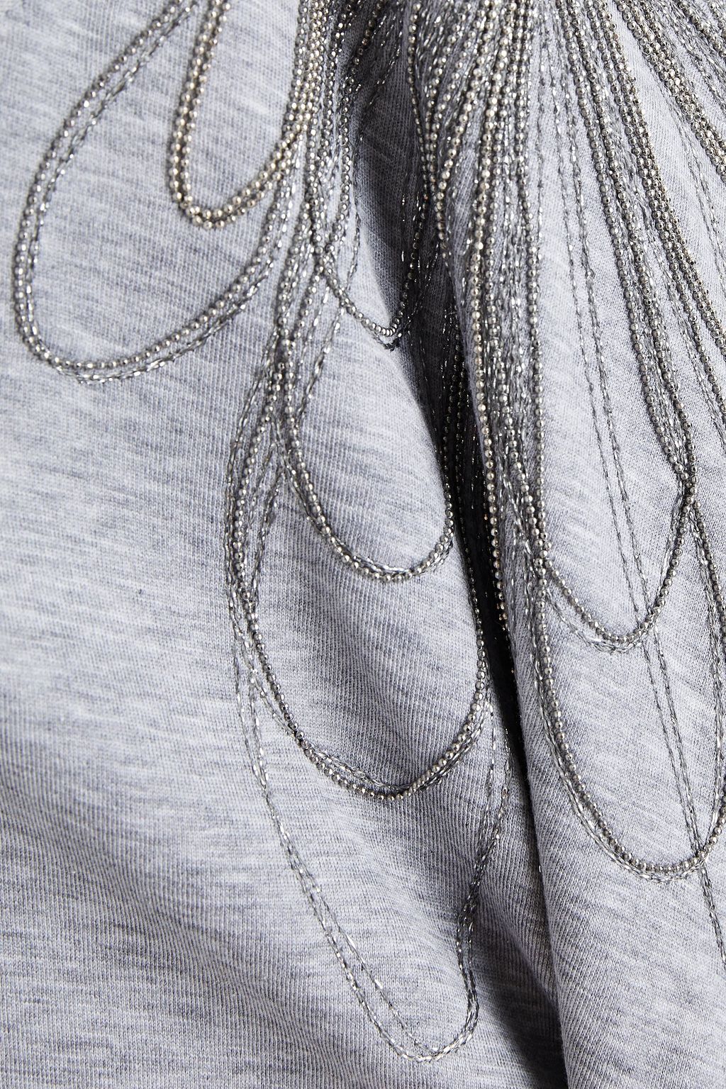BRUNELLO CUCINELLI Bead-embellished cotton-jersey T-shirt