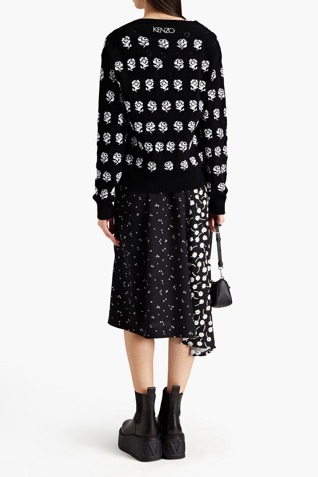 KENZO Floral-jacquard cotton-blend cardigan