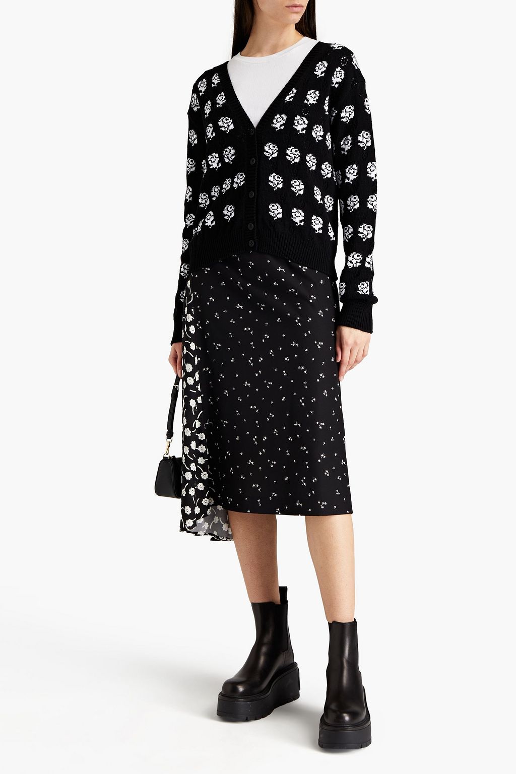 KENZO Floral-jacquard cotton-blend cardigan