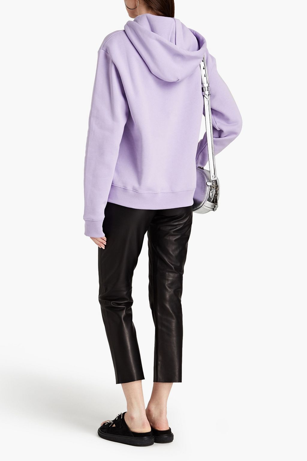 RABANNE Printed cotton-fleece hoodie