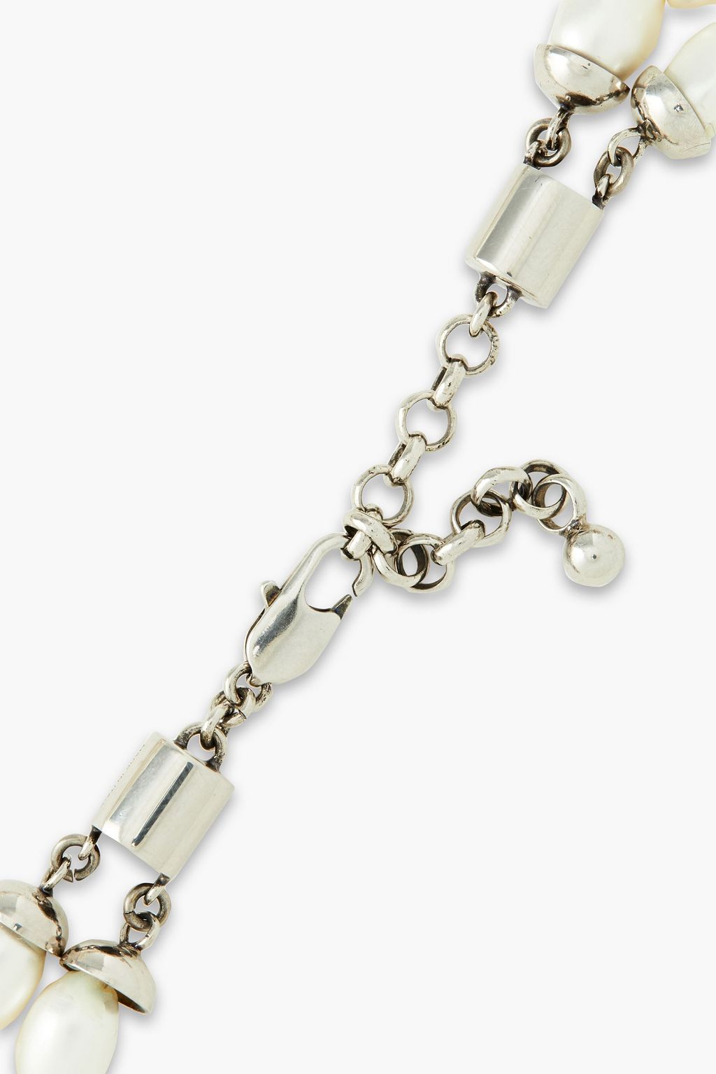 CHLOÉ Silver-tone, faux pearl and crystal necklace
