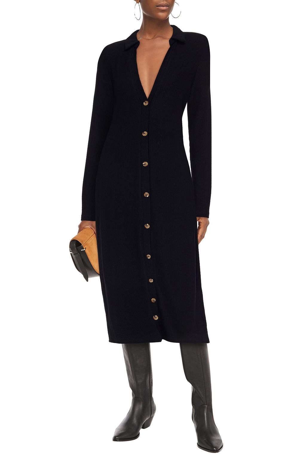 WALTER BAKER Helena ribbed-knit midi dress