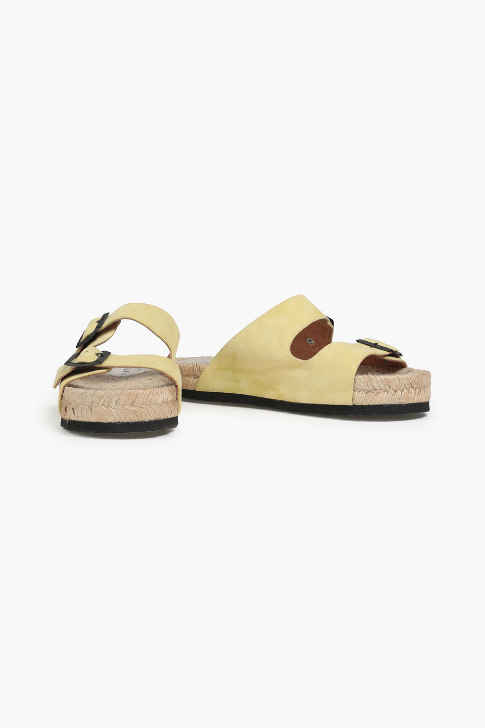 Manebi Suede Espadrille Slides In Yellow
