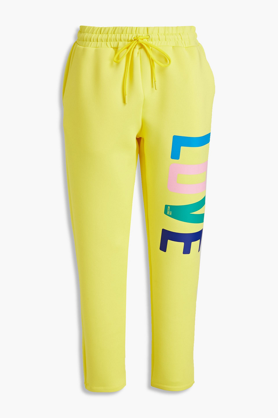 love moschino - printed scuba track pants - yellow - it 42