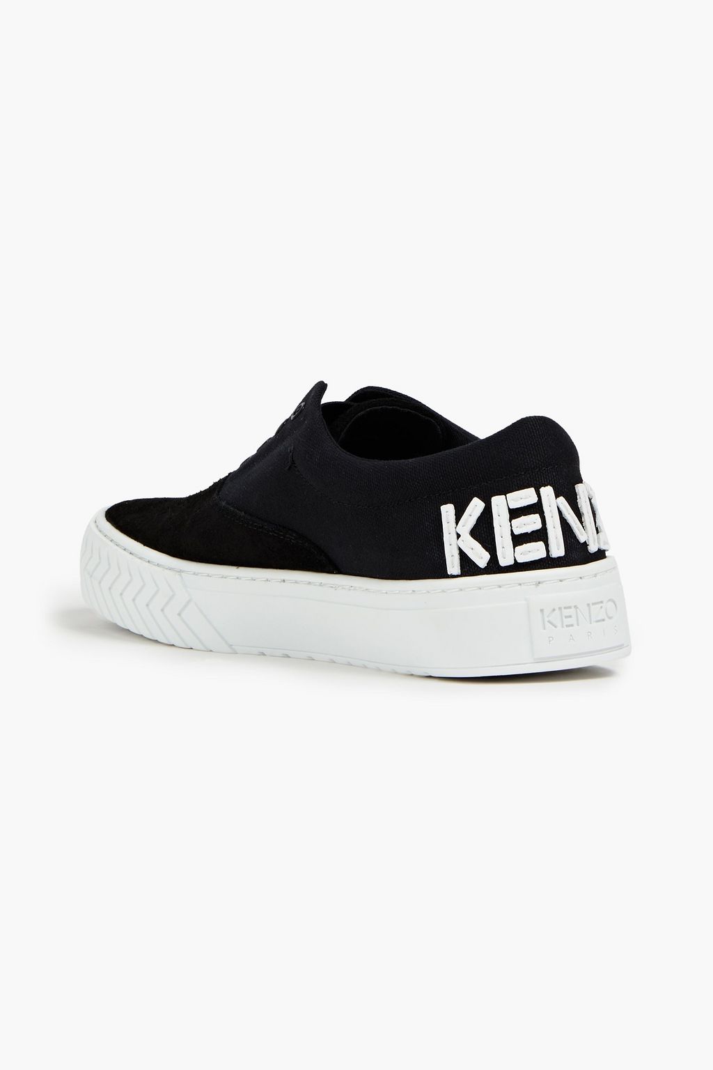 KENZO K-Skate appliquéd suede and canvas sneakers