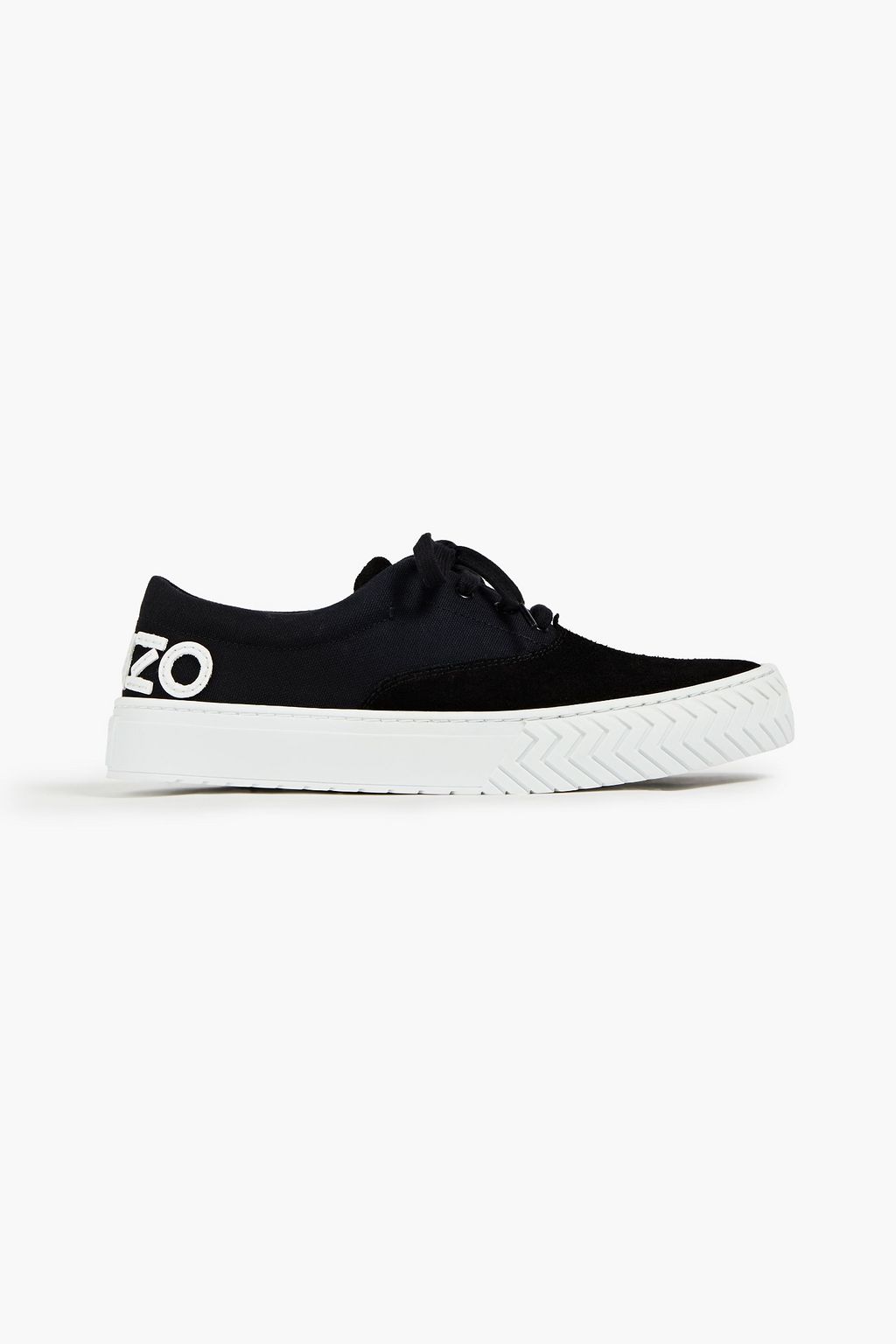 KENZO K-Skate appliquéd suede and canvas sneakers