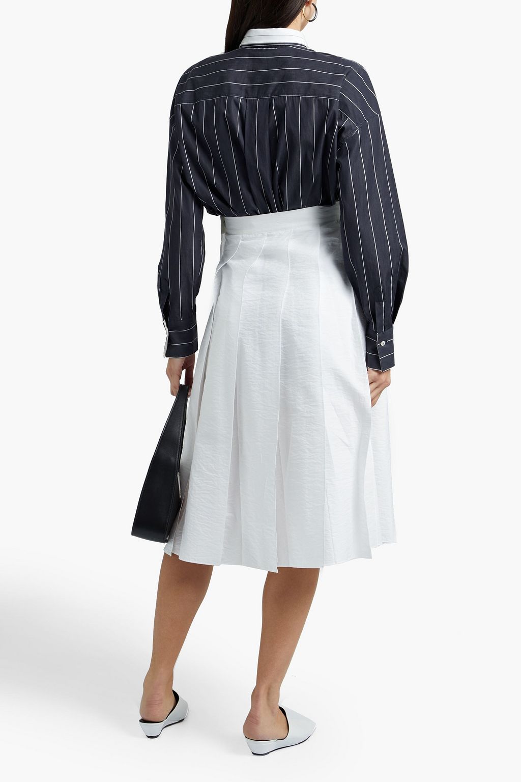 BRUNELLO CUCINELLI Pinstriped cotton-poplin shirt