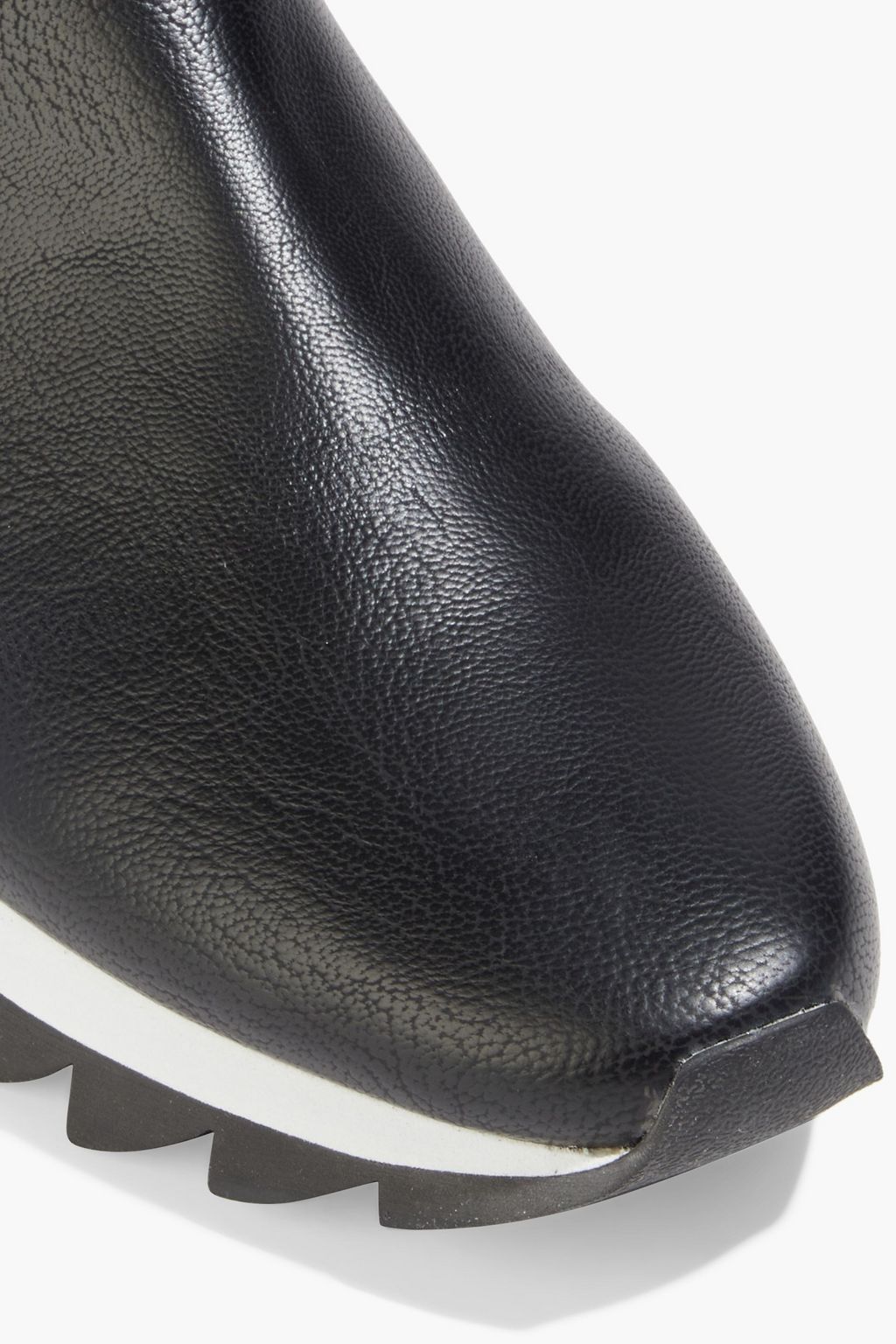 DKNY Al faux fur-trimmed faux leather platform ankle boots