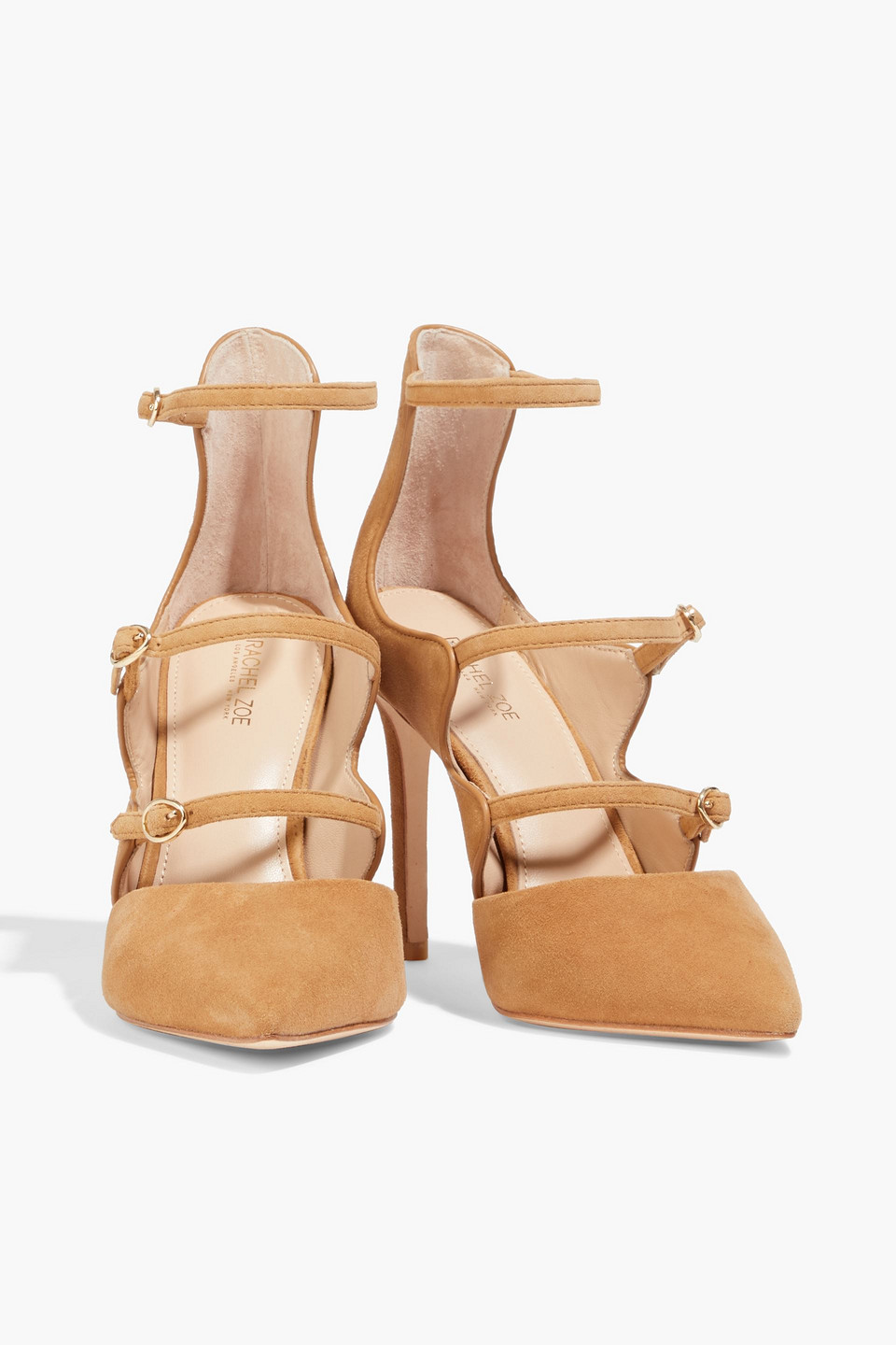 Rachel Zoe Phoenix Buckled Suede Pumps In Sand