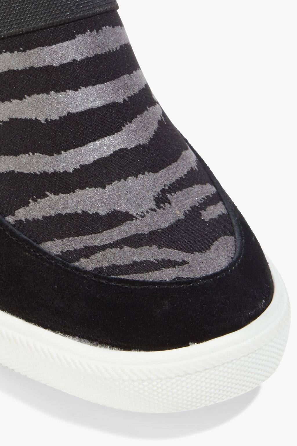 DKNY Cosmos zebra-print stretch-knit wedge sneakers