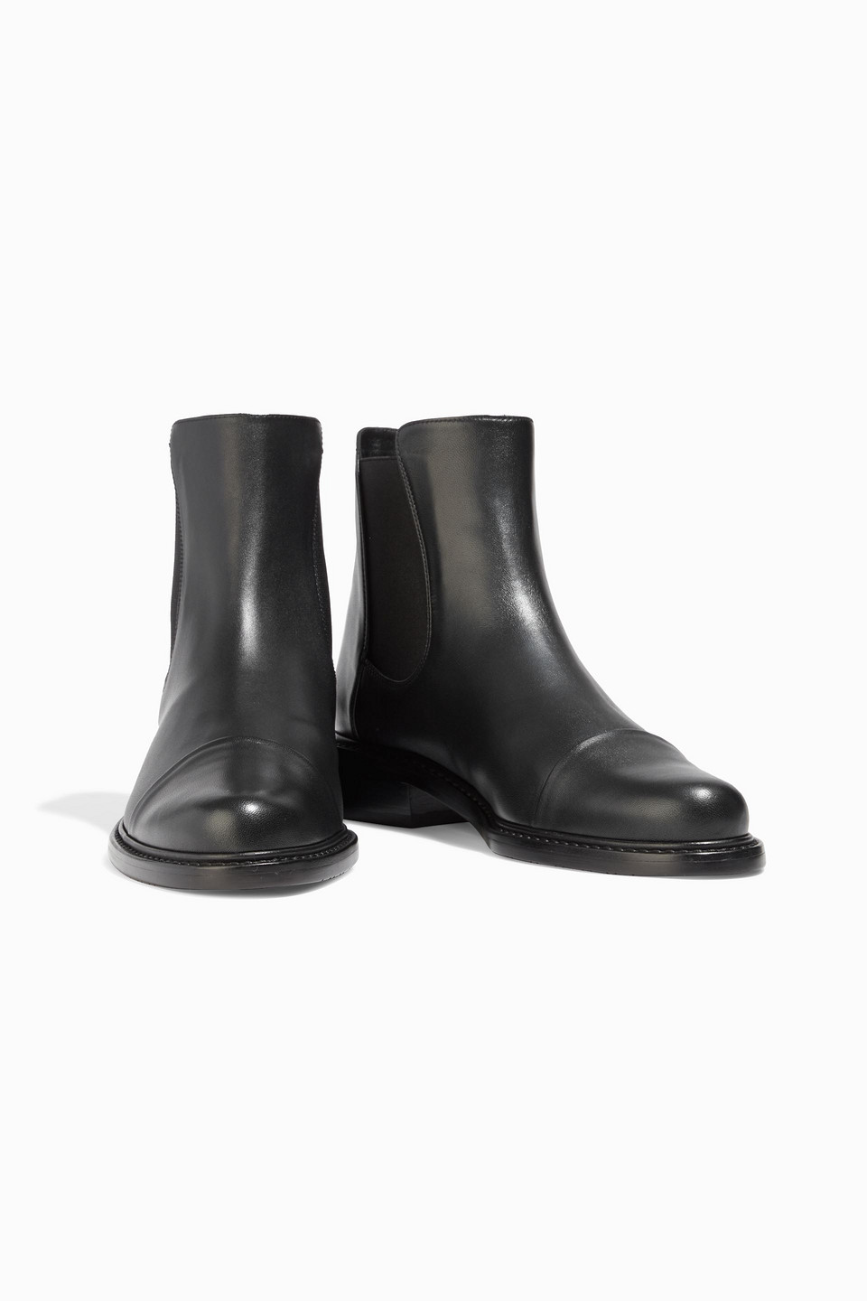 Stuart Weitzman Gobi Leather Chelsea Boots In Black