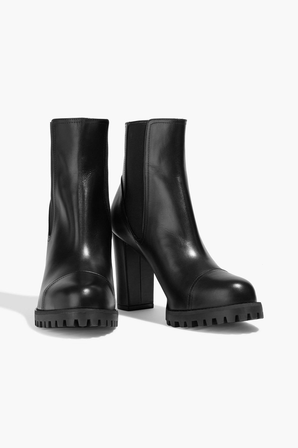 Stuart Weitzman Wenda Leather Ankle Boots In Black