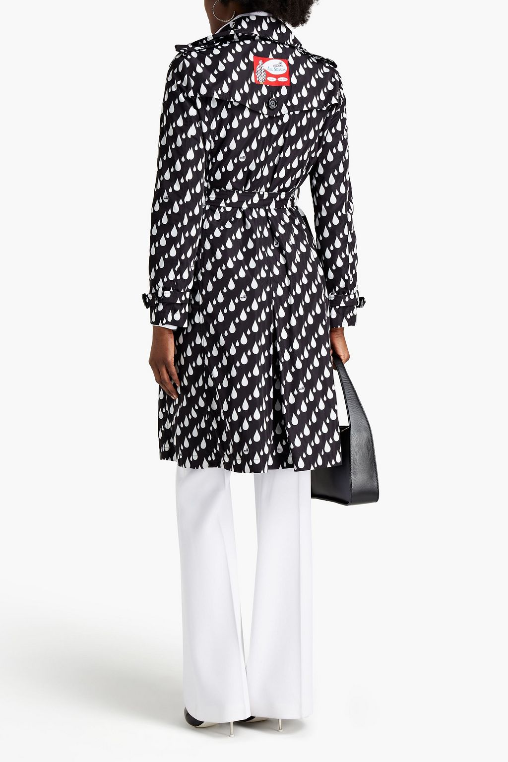 LOVE MOSCHINO Appliquéd printed shell trench coat