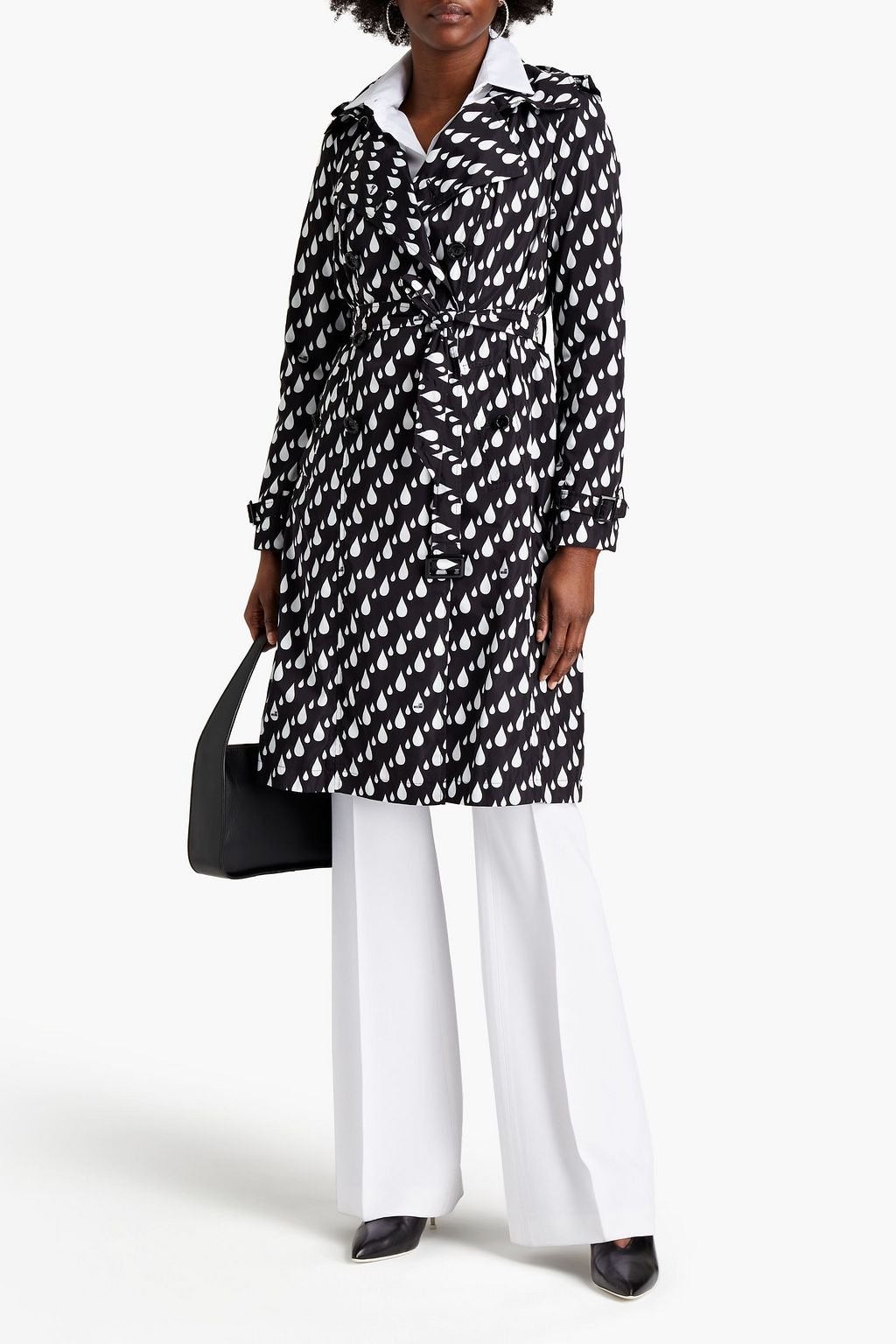 LOVE MOSCHINO Appliquéd printed shell trench coat