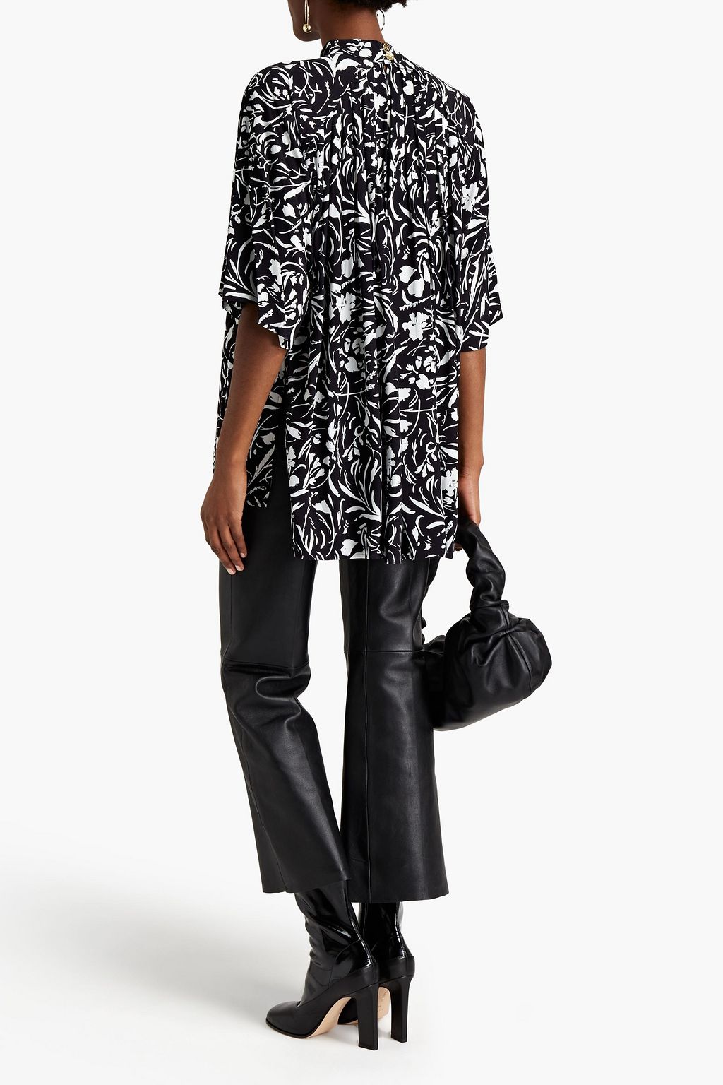 PROENZA SCHOULER Oberteil aus Crêpe mit Falten und Print