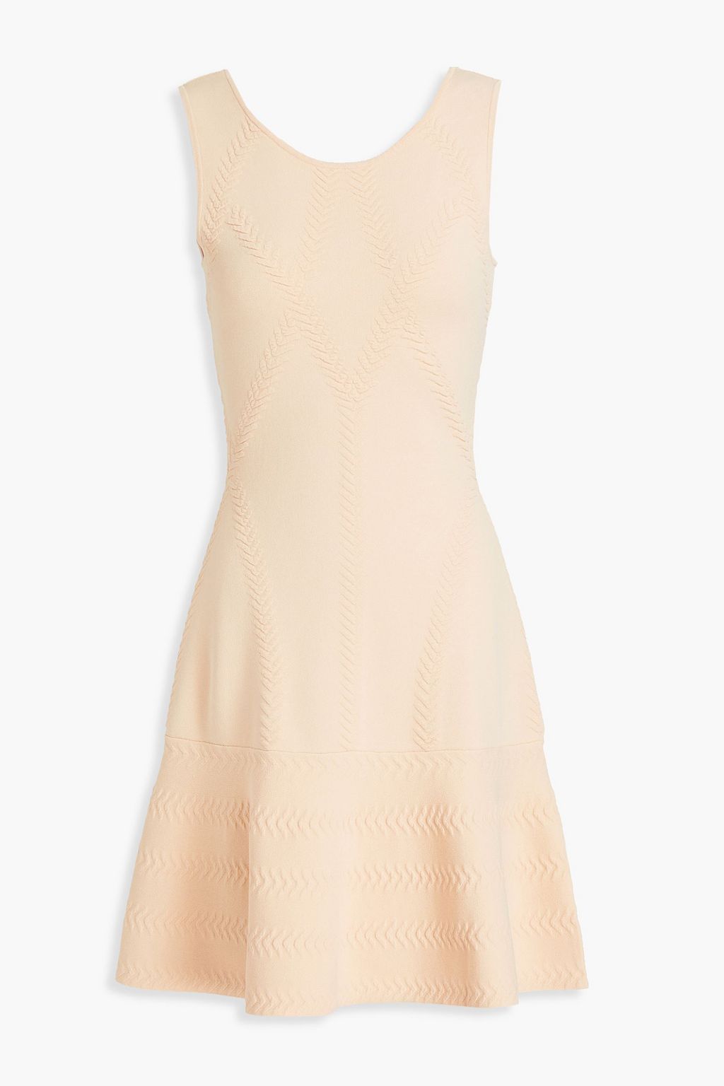 Beige Rulany jacquard-knit mini dress 