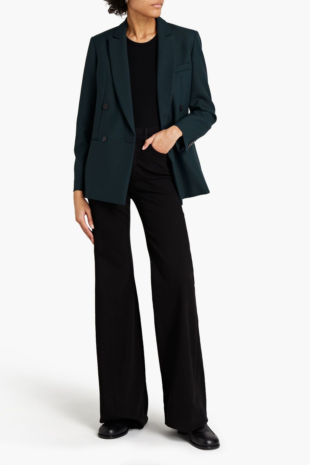 MAJE Double-breasted twill blazer