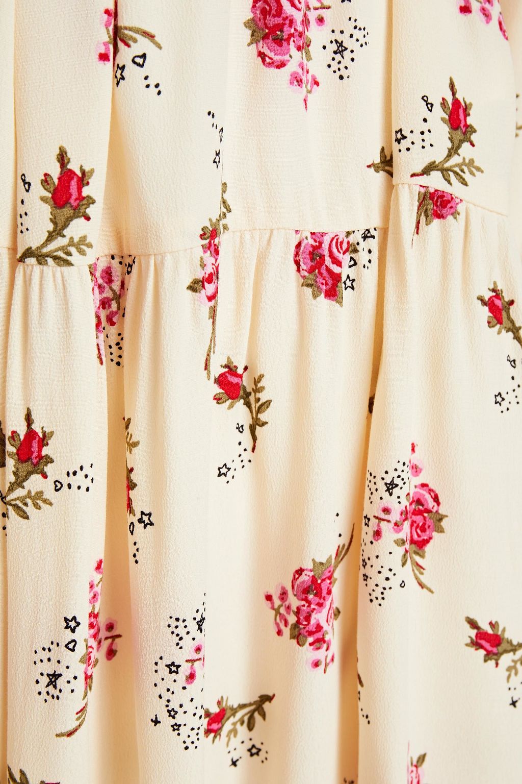 MAJE Ruffled floral-print crepe mini dress