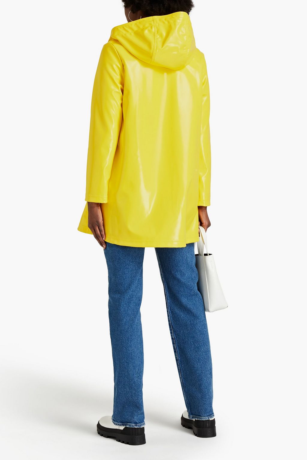 LOVE MOSCHINO Coated woven hooded raincoat