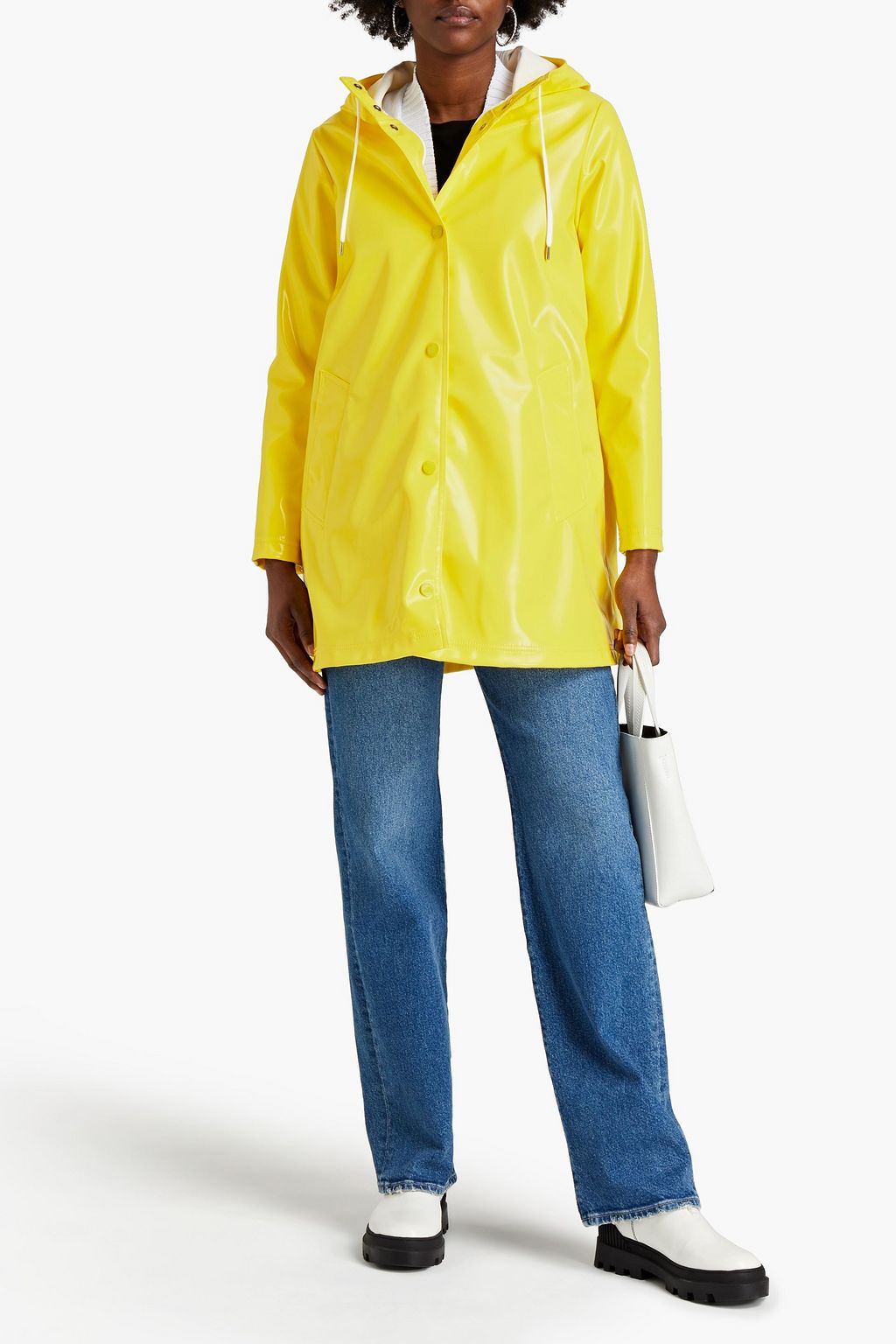 LOVE MOSCHINO Coated woven hooded raincoat