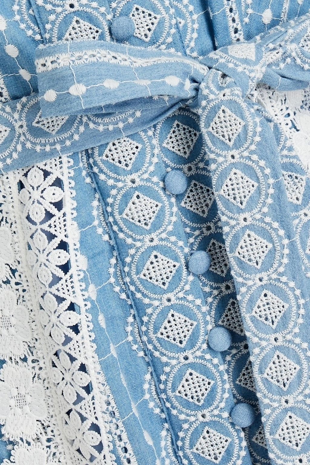 MAJE Broderie anglaise cotton midi dress