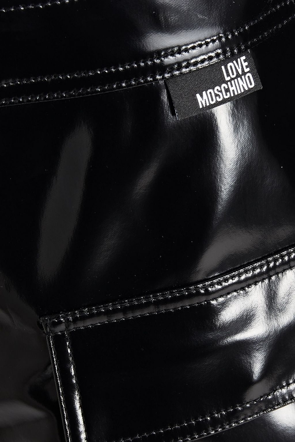 LOVE MOSCHINO Coated woven mini skirt