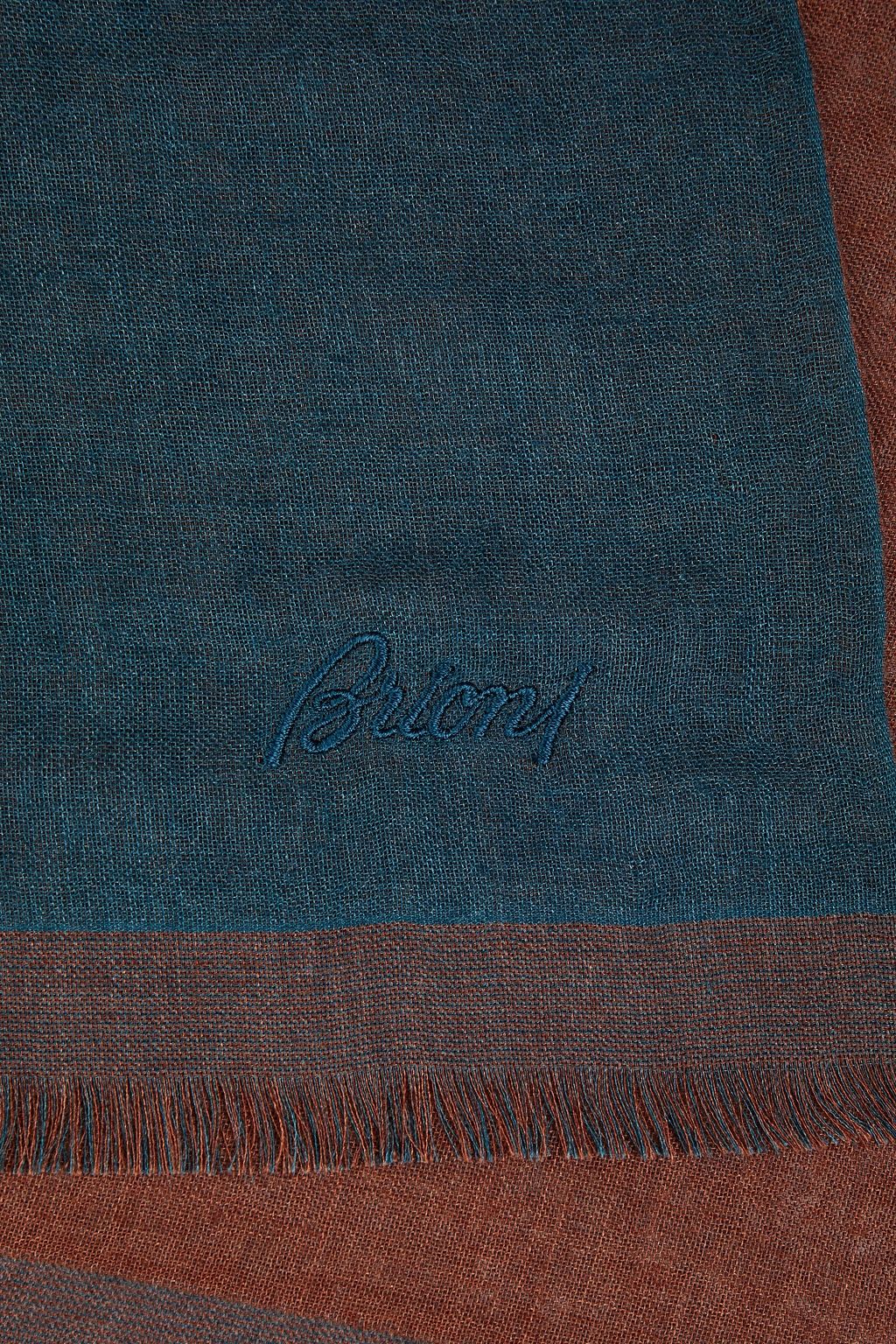 BRIONI Cashmere and silk-blend scarf