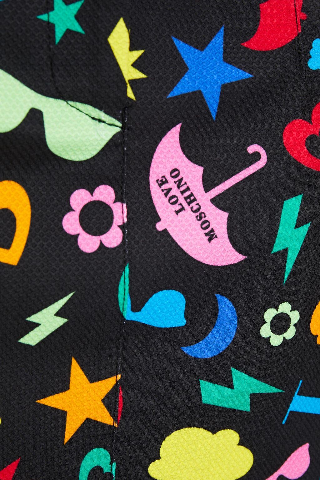 LOVE MOSCHINO Printed stretch-cotton piqué mini skirt