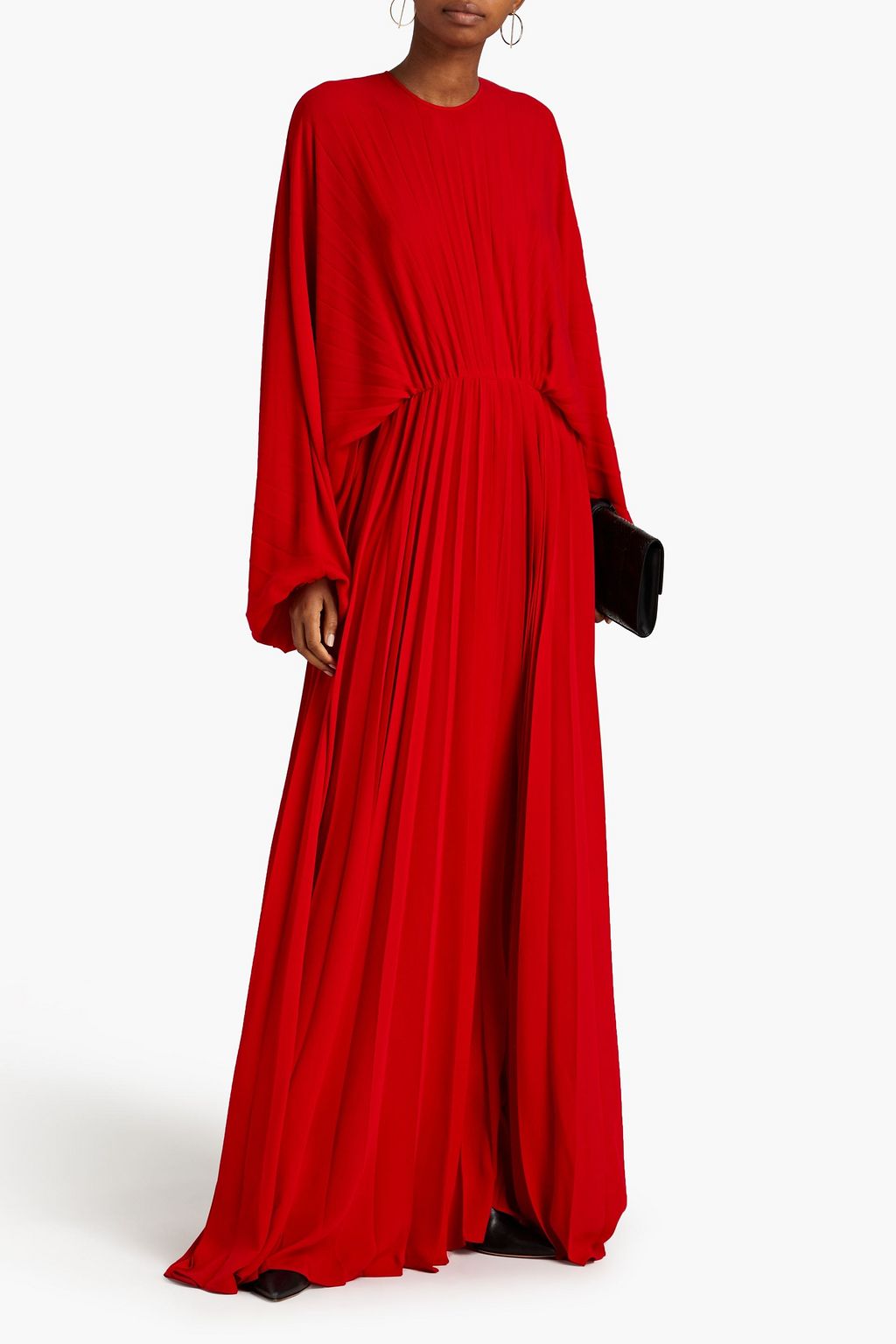 VALENTINO GARAVANI Pleated silk-satin gown