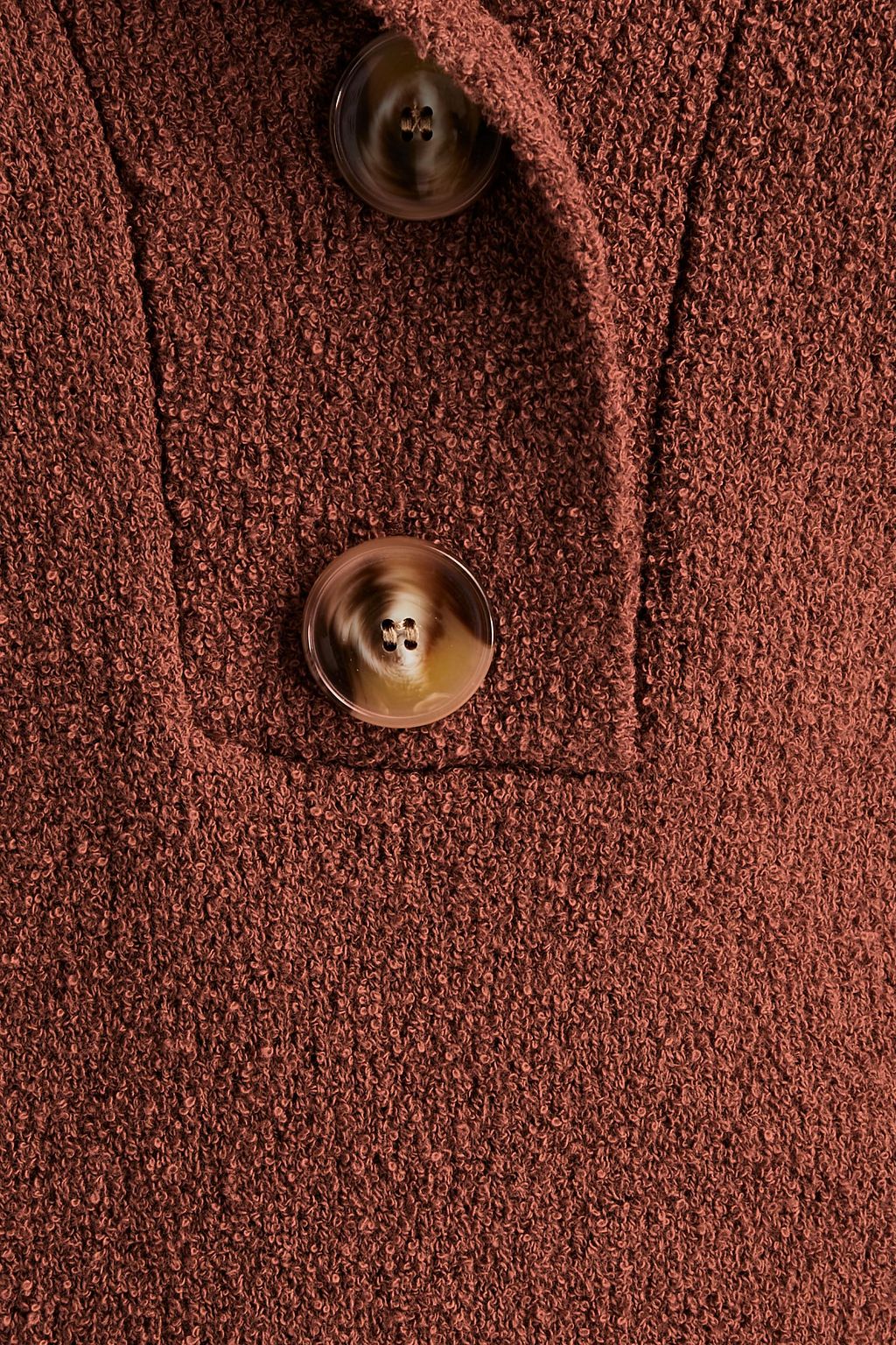 NANUSHKA Cutout bouclé-knit cotton-blend top