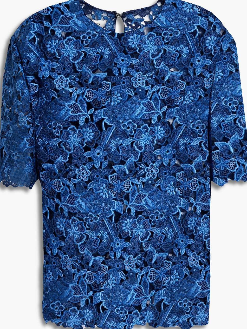 cotton-blend guipure lace top