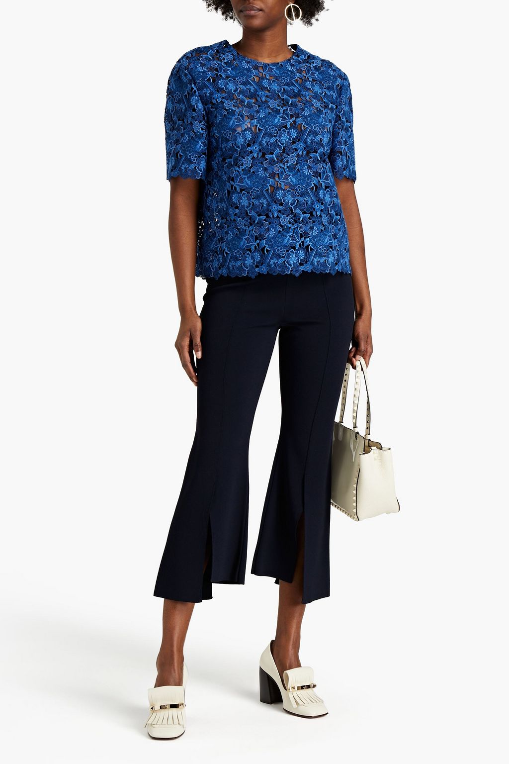 VALENTINO GARAVANI Cotton-blend guipure lace top