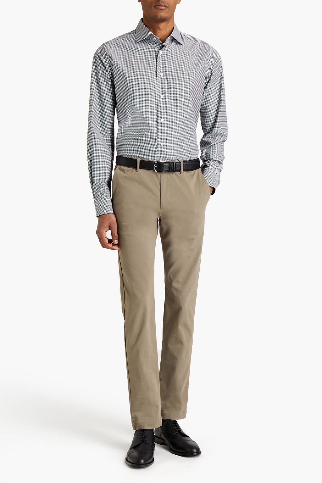 BRIONI Gingham cotton-poplin shirt
