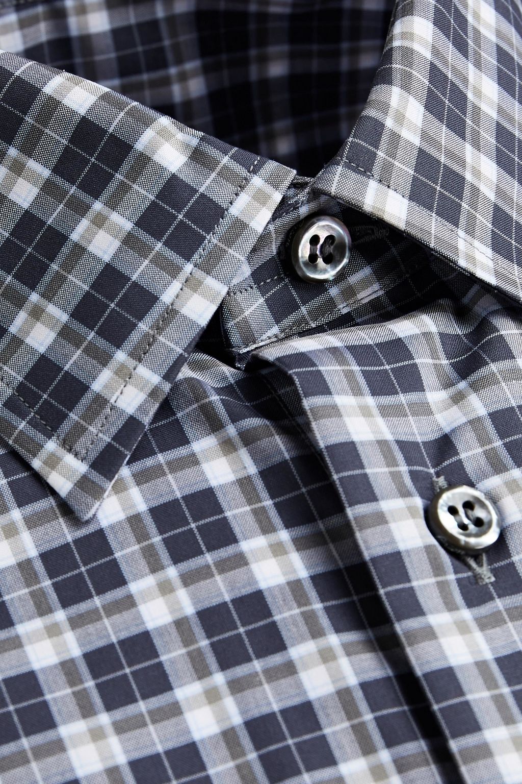 BRIONI Checked cotton-poplin shirt