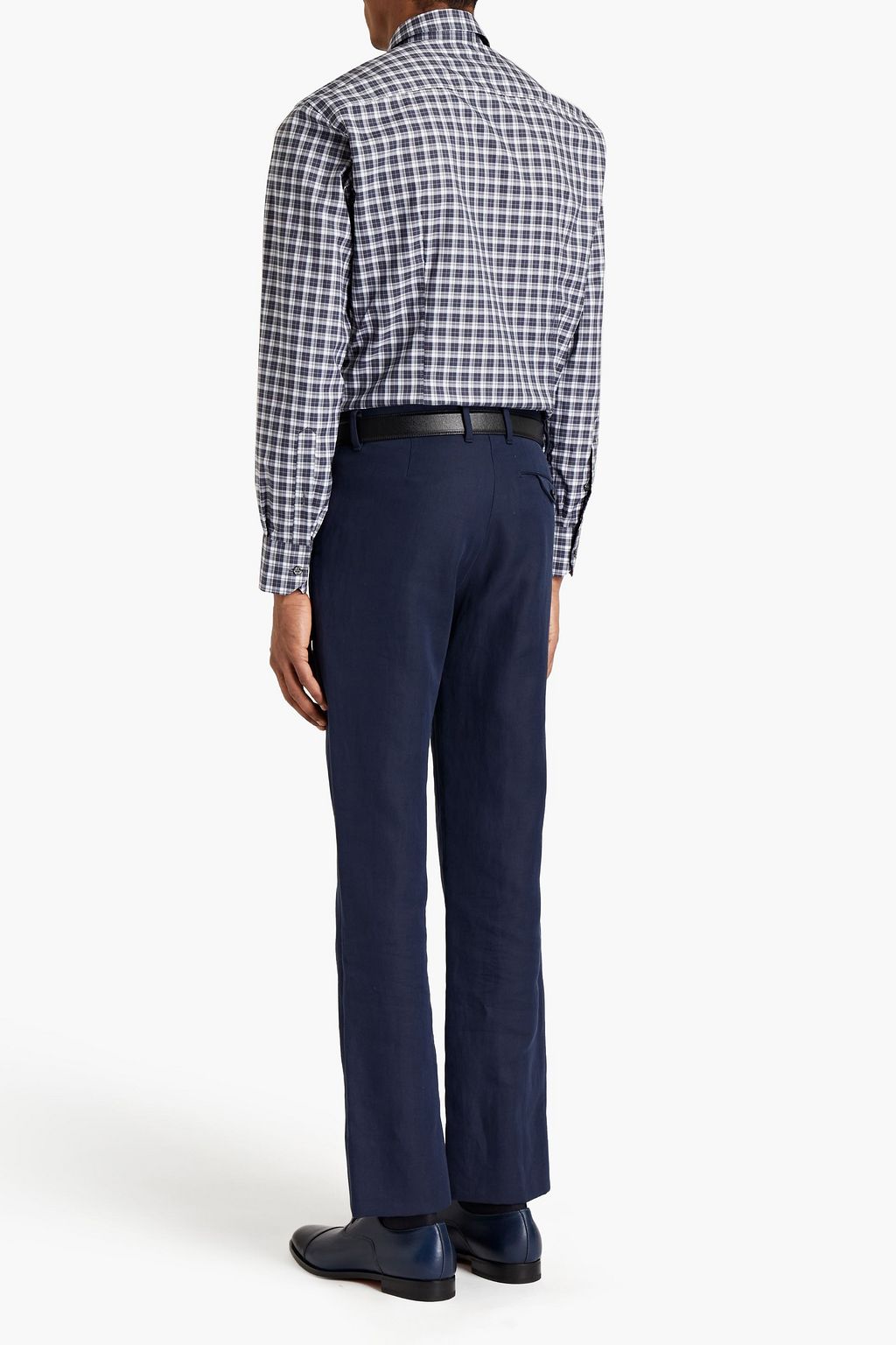 BRIONI Checked cotton-poplin shirt
