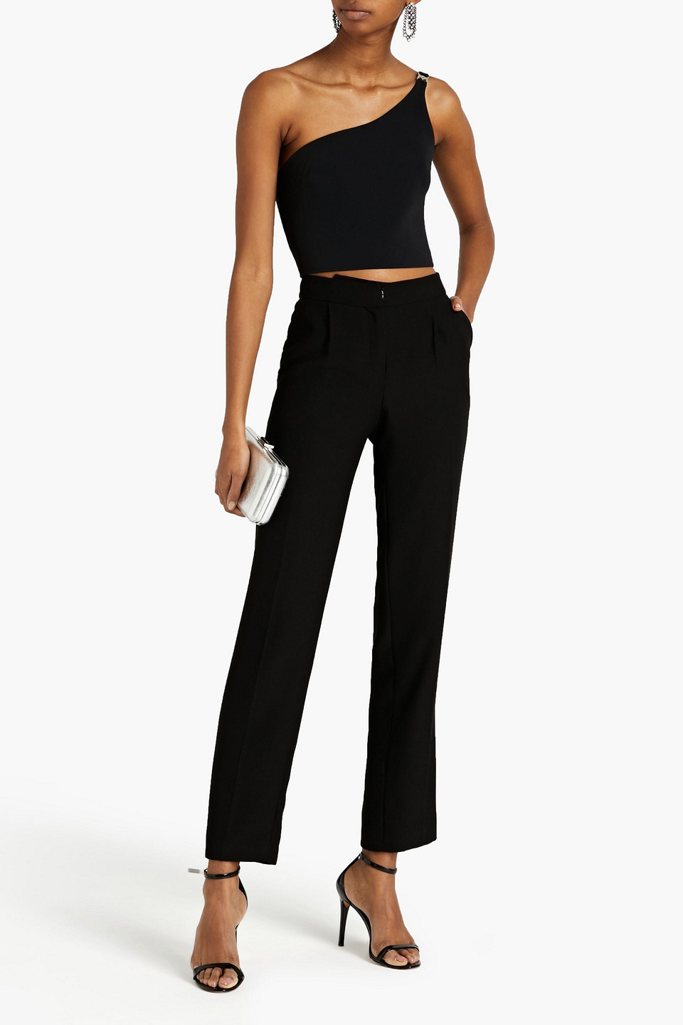 Rasario Crepe Tapered Trousers In Black