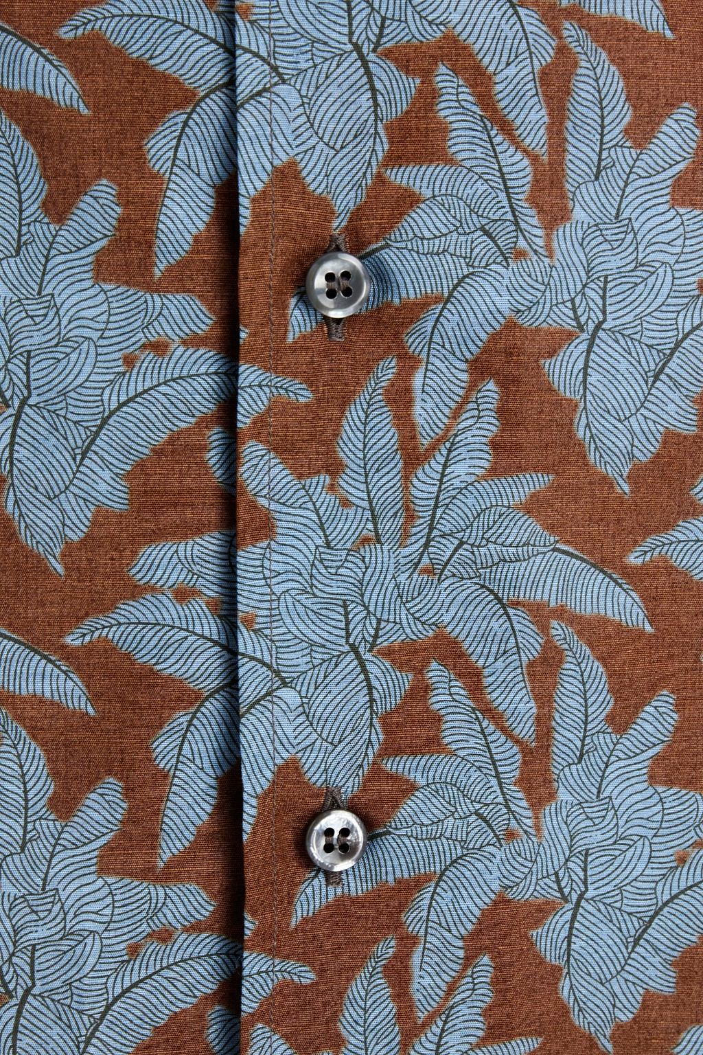 BRIONI Printed linen and cotton-blend shirt
