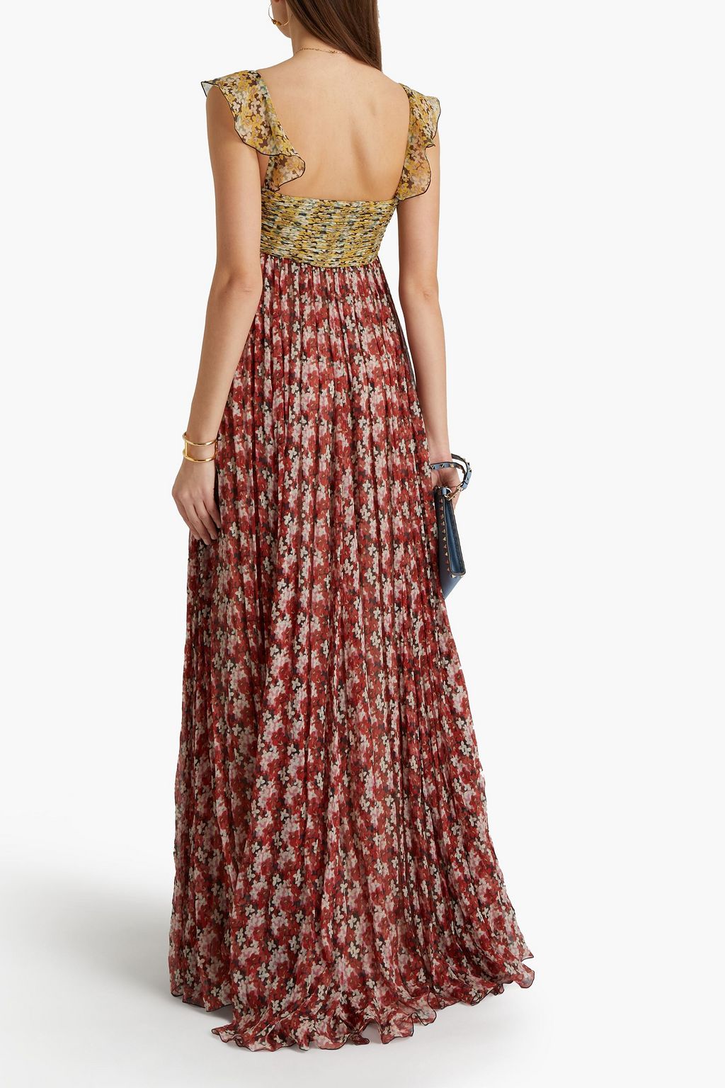 VALENTINO GARAVANI Ruffled floral-print silk-georgette maxi dress