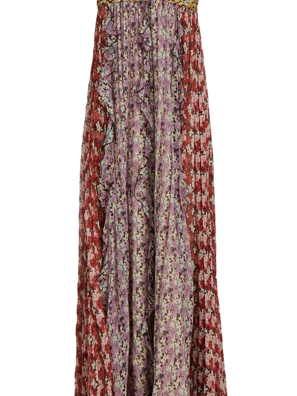 ruffled floral-print silk-georgette maxi dress