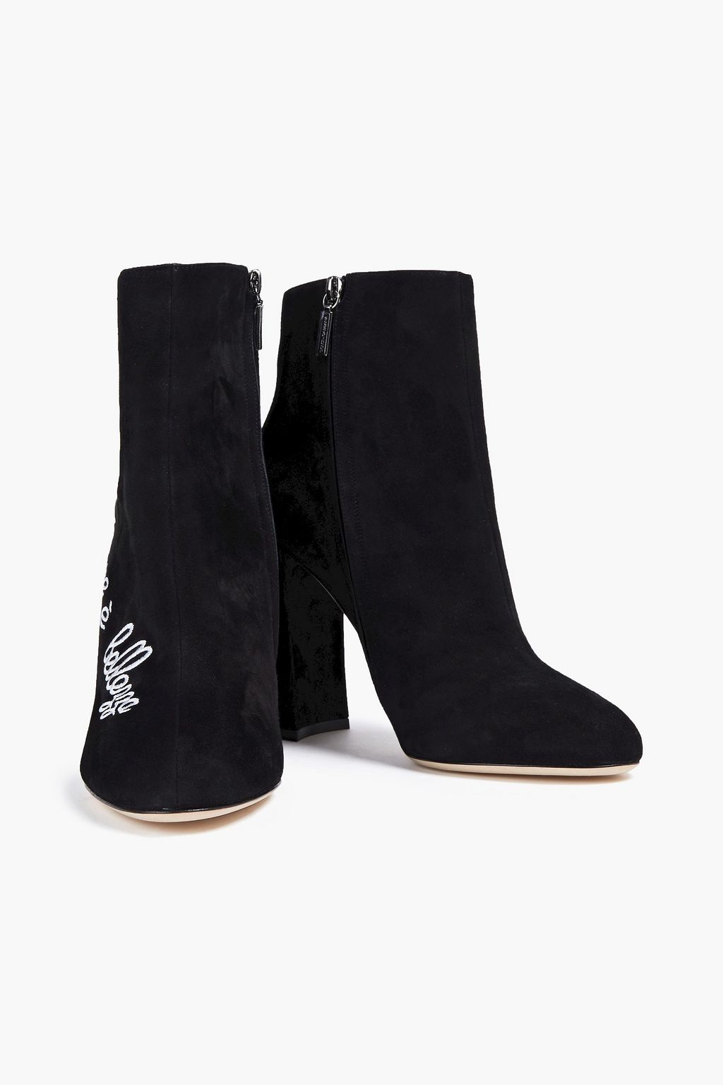 DOLCE&GABBANA Embroidered suede ankle boots