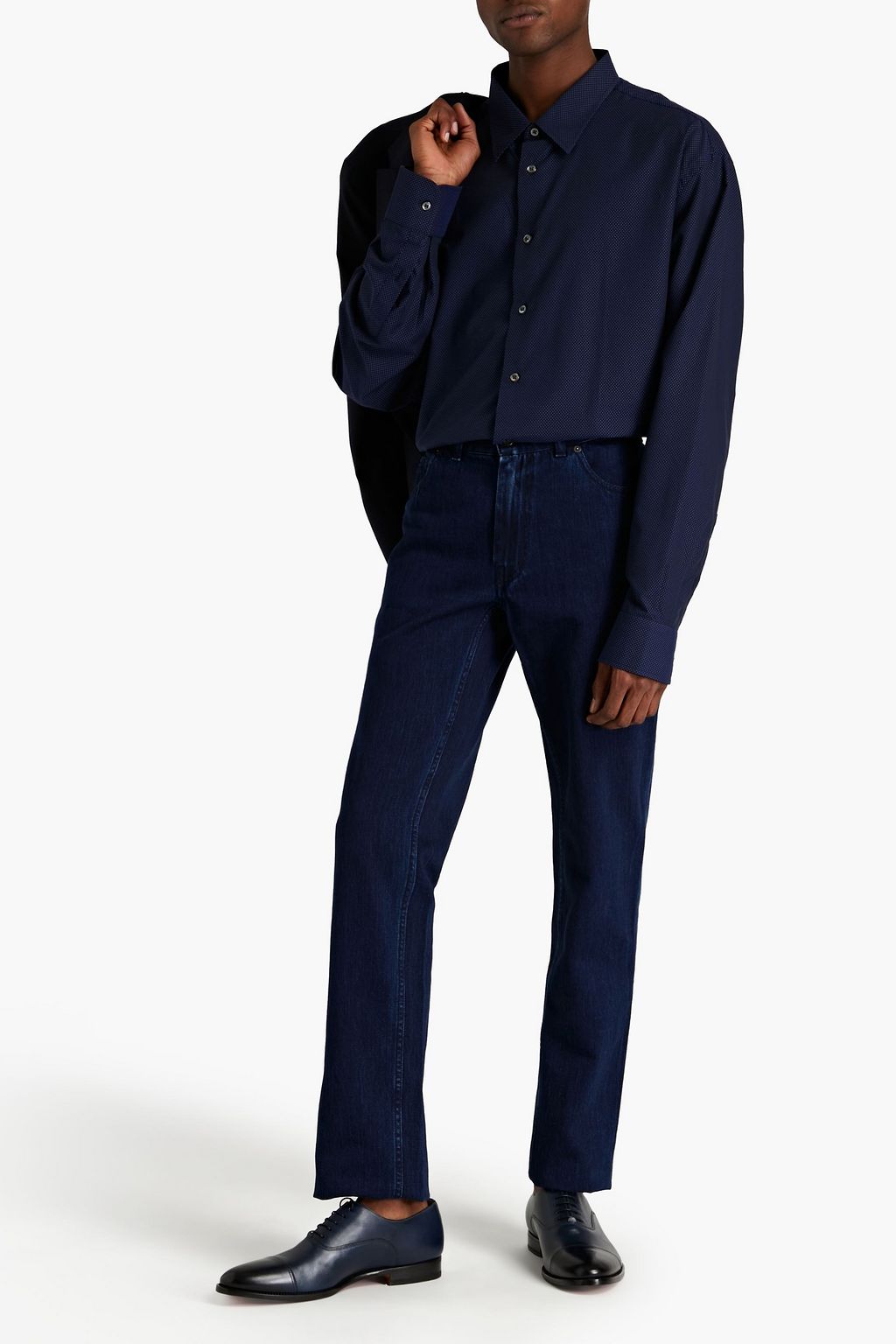 BRIONI Cotton-jacquard shirt