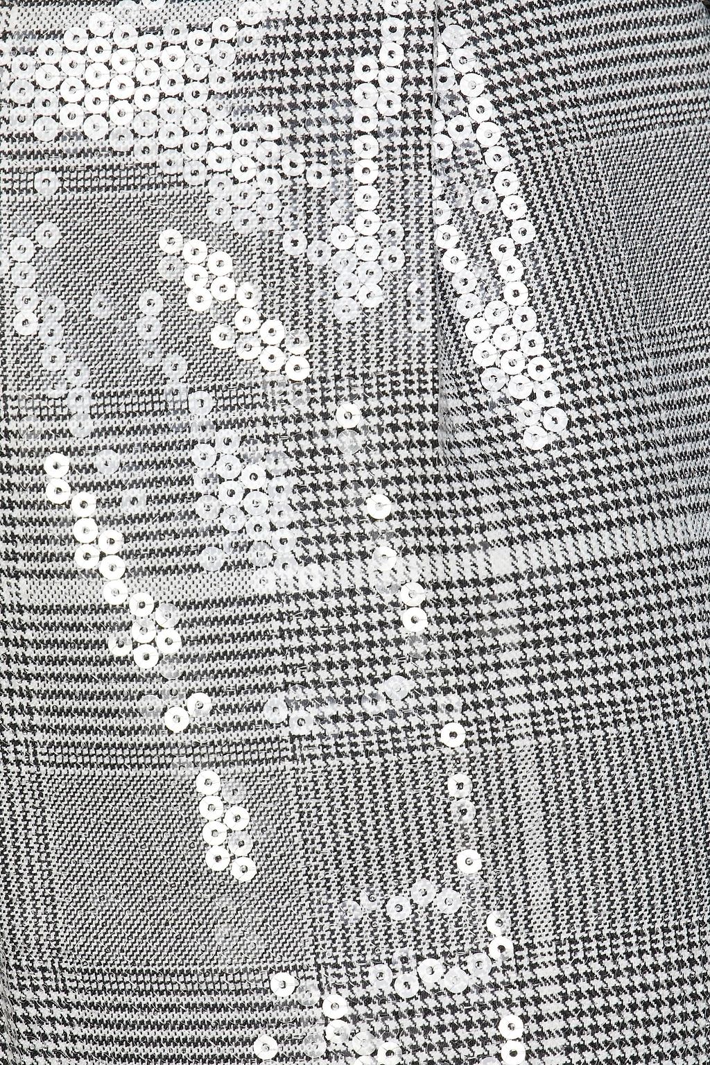 RASARIO Sequin-embellished Prince of Wales checked woven straight-leg pants