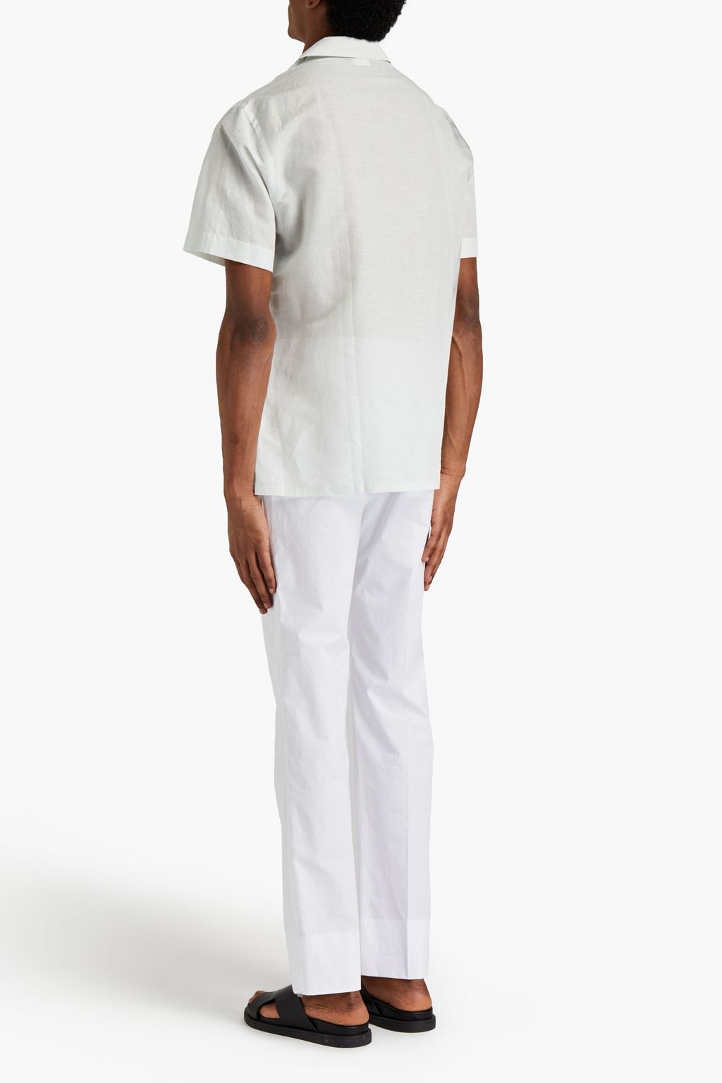 BRIONI Tie-dyed linen and cotton-blend shirt