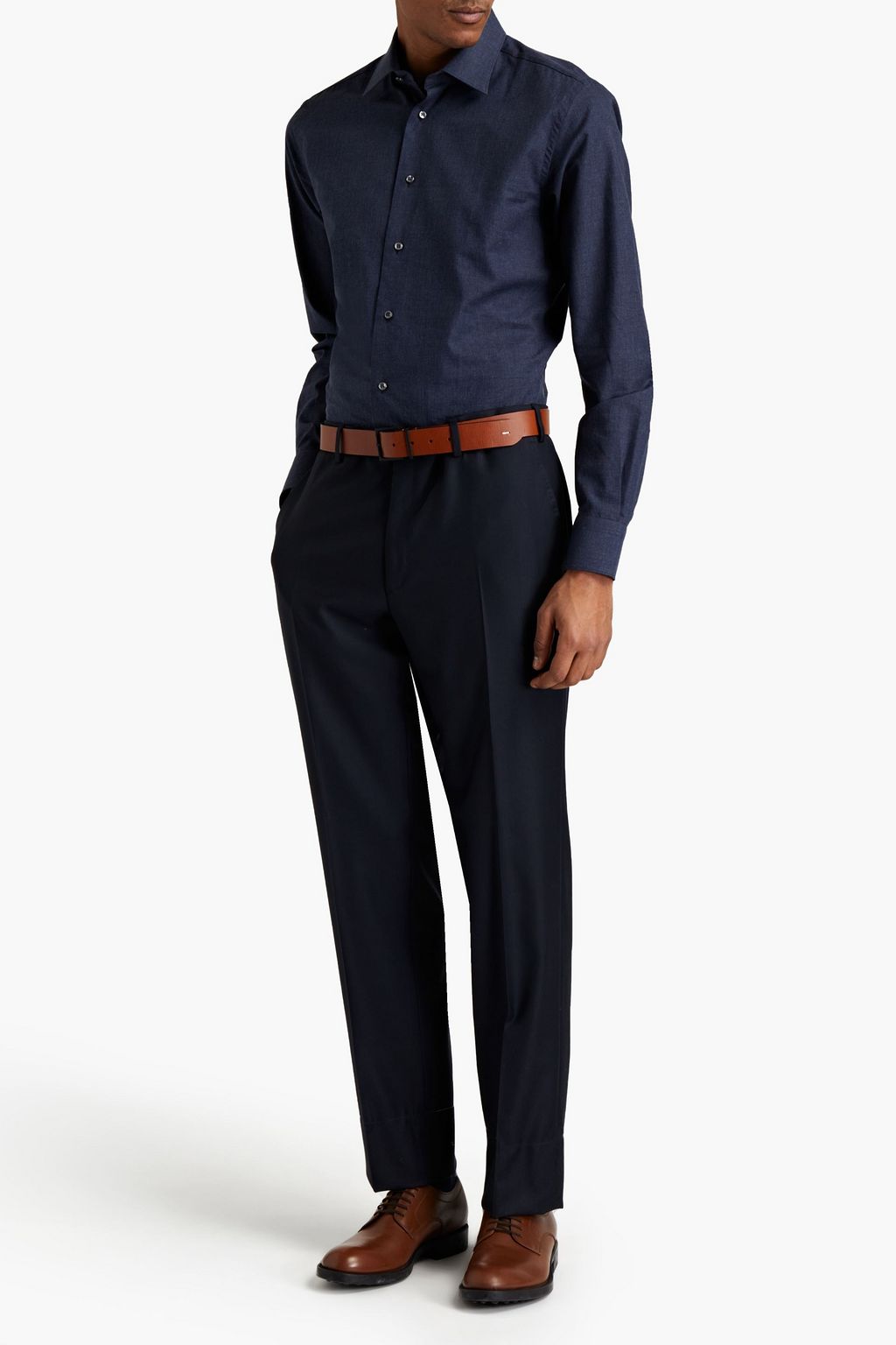 BRIONI Cotton-chambray shirt