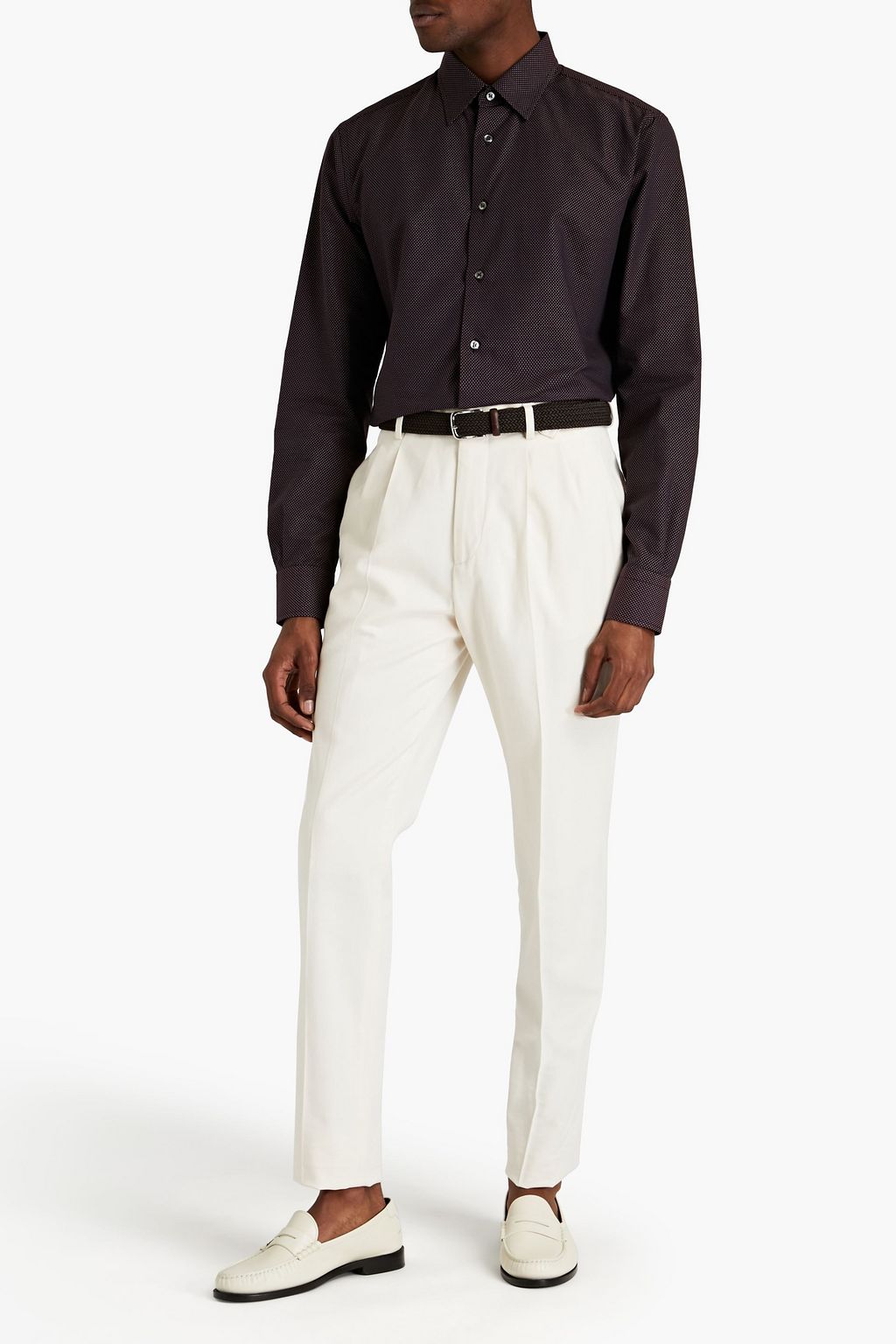 BRIONI Cotton-jacquard shirt