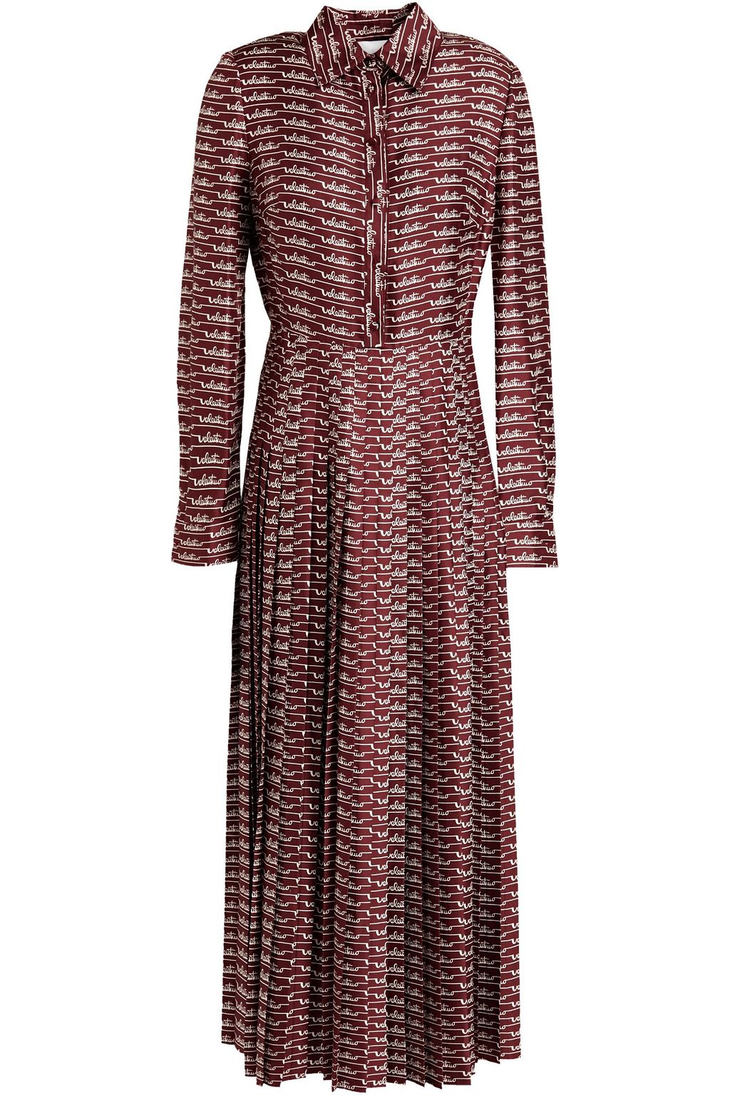 VALENTINO GARAVANI Pleated printed silk-twill midi dress | THE OUTNET