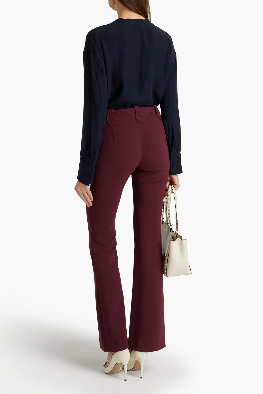 VALENTINO GARAVANI Pussy-bow silk-jacquard blouse