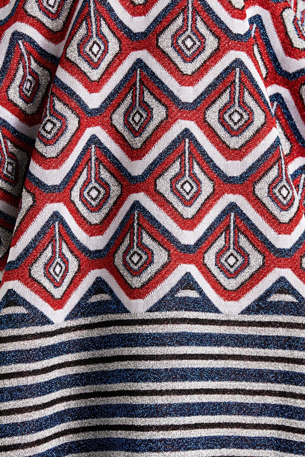 RABANNE Metallic jacquard-knit sweater